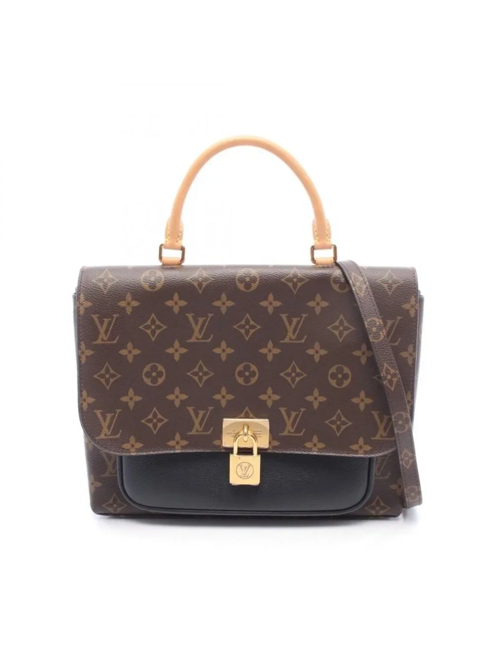Louis Vuitton Marignan 2-Way Noir Canvas Leather Handbag